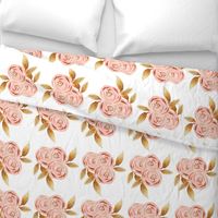 Glitz Gold & Blush Flower - - Gold Foiled - - Floral - - Pink