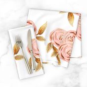 Glitz Gold & Blush Flower - - Gold Foiled - - Floral - - Pink