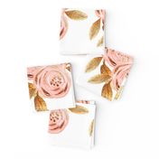 Glitz Gold & Blush Flower - - Gold Foiled - - Floral - - Pink