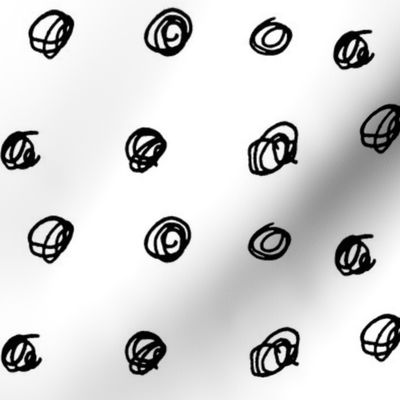 Black & white scribble dots