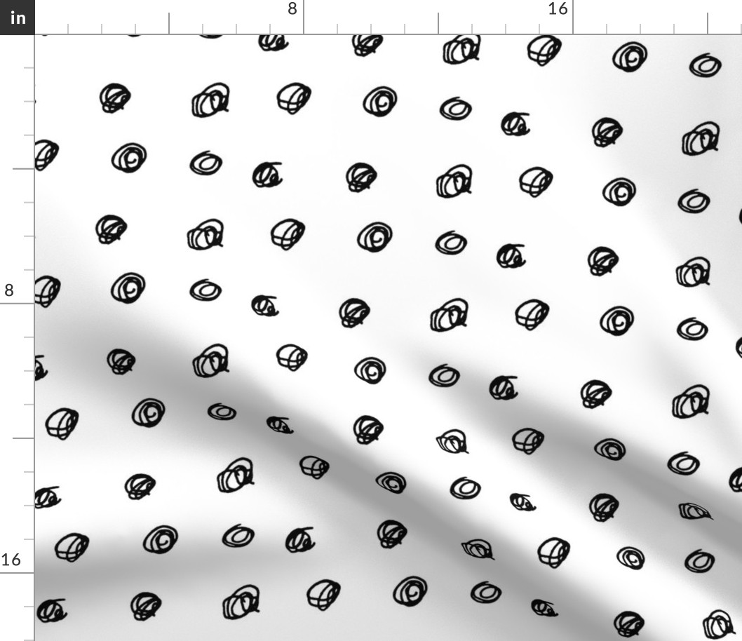 Black & white scribble dots