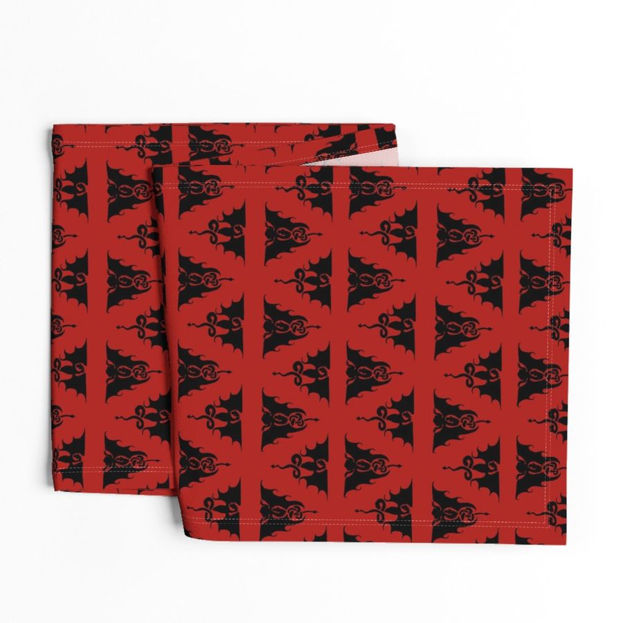 dragon triangles black on deep red