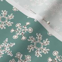 Vintage Christmas Snowflakes_dark_mint