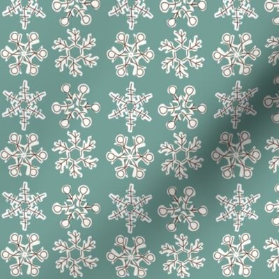 Vintage Christmas Snowflakes_dark_mint