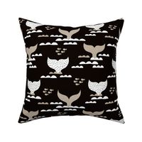 Pura vida collection fish tales whale design scandinavian style ocean black and white