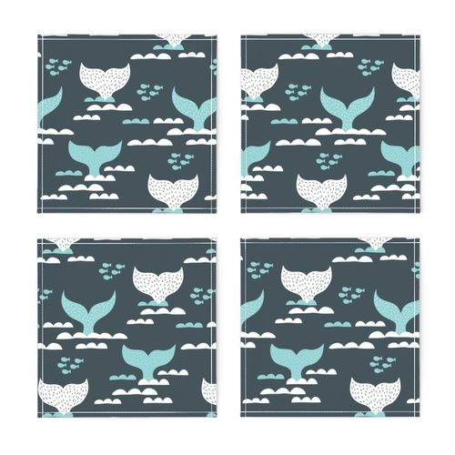 Pura vida collection fish tales whale design scandinavian style ocean winter blue gray