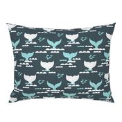 Pura vida collection fish tales whale design scandinavian style ocean winter blue gray