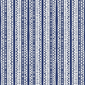 Mudcloth Stripes Indigo V 300L