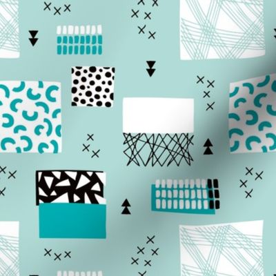 geometric inky texture abstract cubes and lines scandinavian style design winter blue