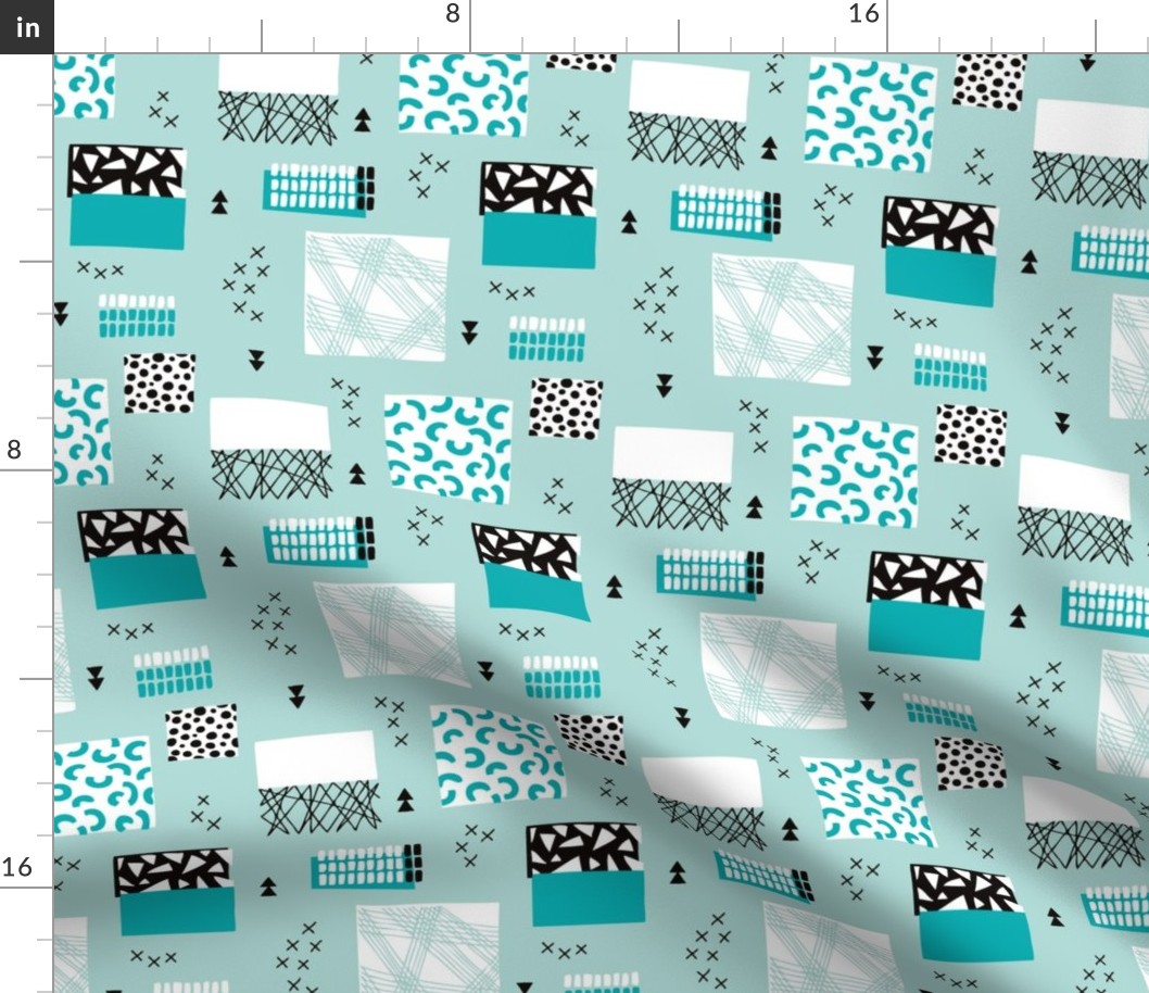 geometric inky texture abstract cubes and lines scandinavian style design winter blue