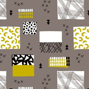 geometric inky texture abstract cubes and lines scandinavian style design retro fall