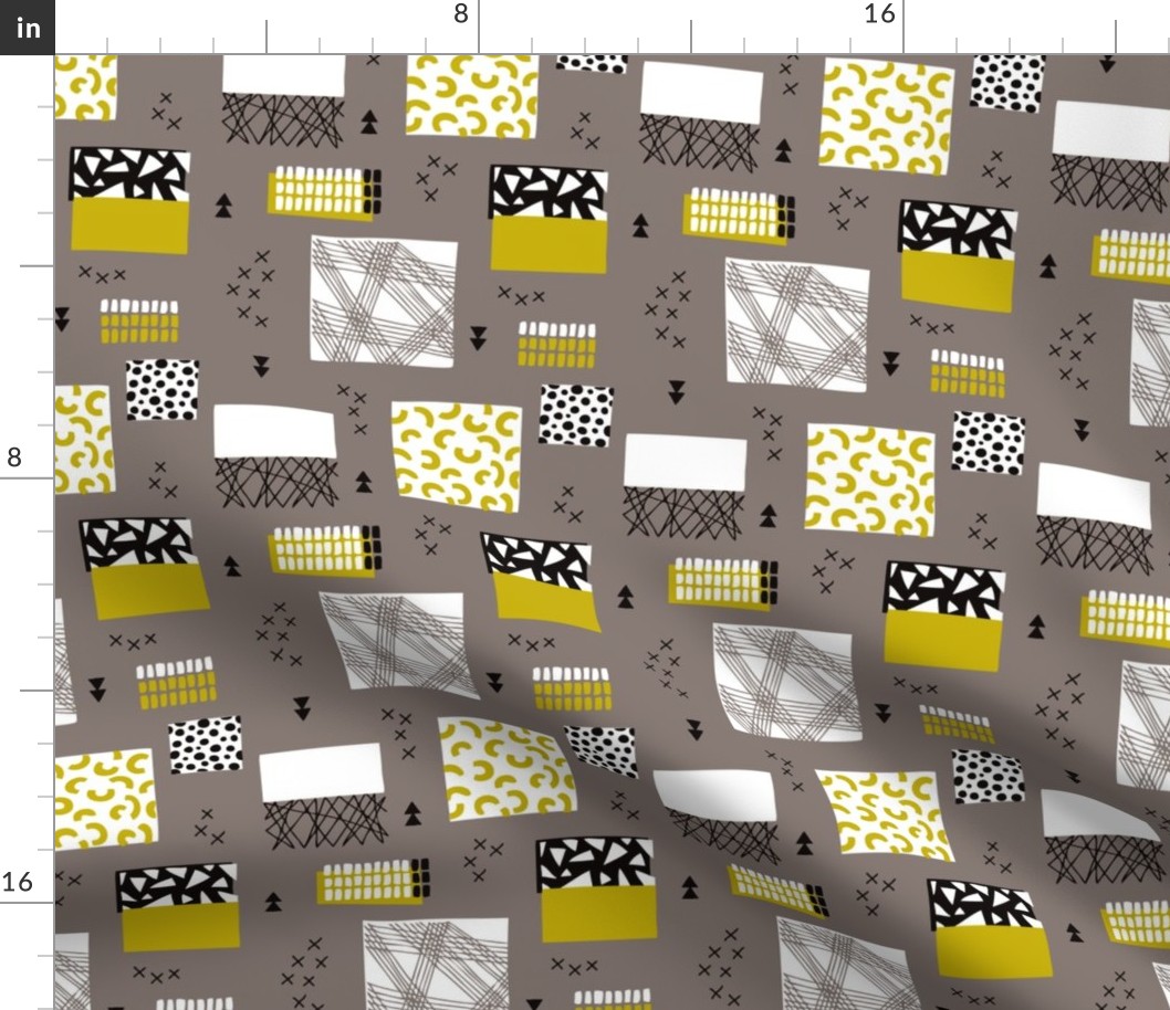 geometric inky texture abstract cubes and lines scandinavian style design retro fall