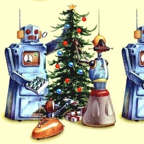 robots pop art science fiction sci fi futuristic pets dogs presents gifts trees baubles ornaments stars vintage retro kitsch merry christmas androids
