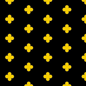 Simple Yellow Quatrefoil on Black