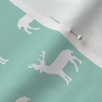 deer forest silhouette deer fawn kids mint simple nursery baby boy fabric for boys nursery outdoors camping hunting doe buck kids design for boys