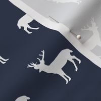 deer forest silhouette deer fawn kids navy blue simple nursery baby boy fabric for boys nursery outdoors camping hunting doe buck kids design for boys