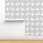 deer forest silhouette deer fawn kids grey simple nursery baby boy fabric for boys nursery outdoors camping hunting doe buck kids design for boys plus sign swiss cross plus kids grey simple scandi