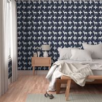 deer forest silhouette deer fawn kids navy simple nursery baby boy fabric for boys nursery outdoors camping hunting doe buck kids design for boys, plus, swiss cross, navy blue, scandi, simple kids design