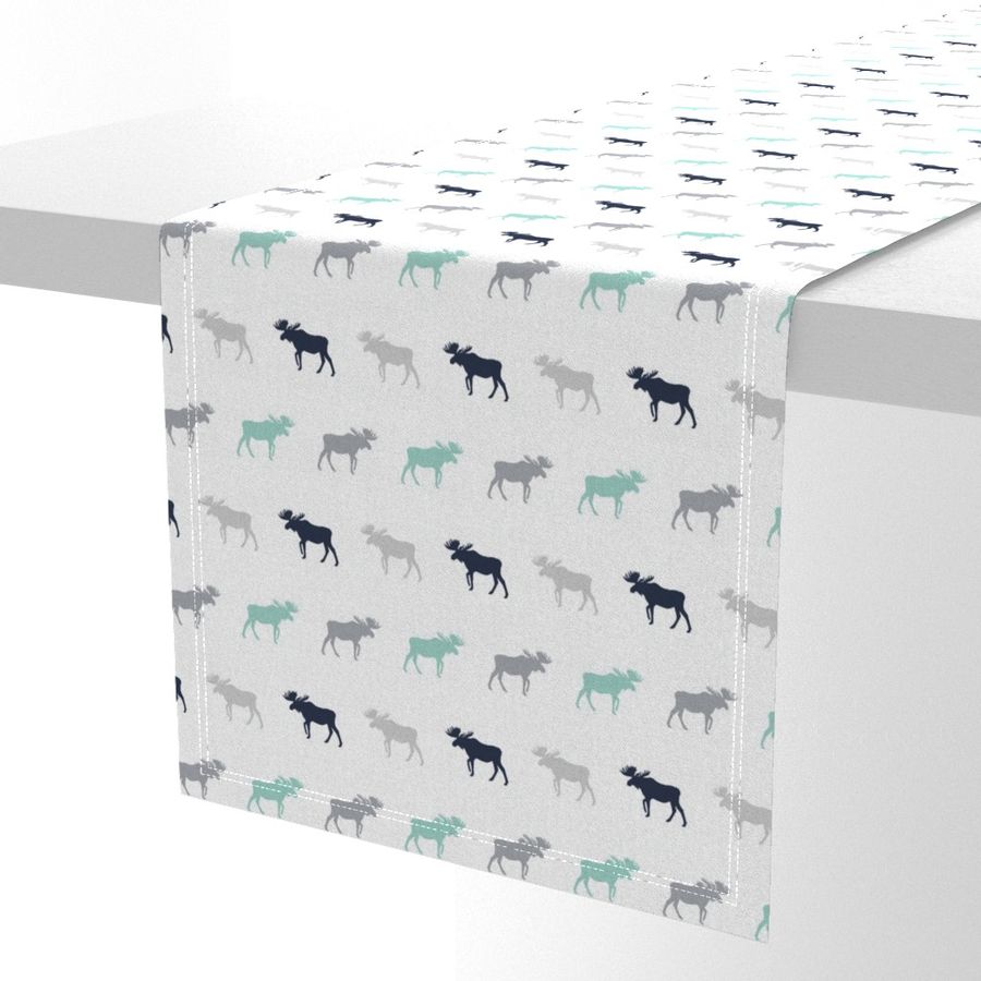 moose simple silhouette moose lodge kids nursery grey navy blue and mint baby boy nursery fabric for kids room modern trendy kids decor