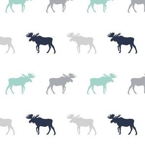 moose simple silhouette moose lodge kids nursery grey navy blue and mint baby boy nursery fabric for kids room modern trendy kids decor