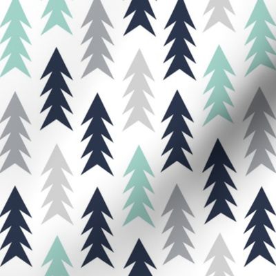 trees woodland forest triangles kids nursery baby boy grey mint navy blue simple boys design for kids nursery baby boy outdoors camping forest