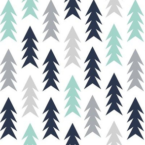 trees woodland forest triangles kids nursery baby boy grey mint navy blue simple boys design for kids nursery baby boy outdoors camping forest