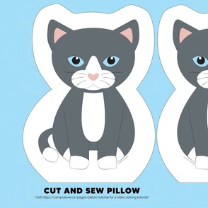 kitten cut and sew fat quarter pillow