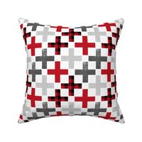 plus swiss cross buffalo plaid red and black kids cute nursery baby 