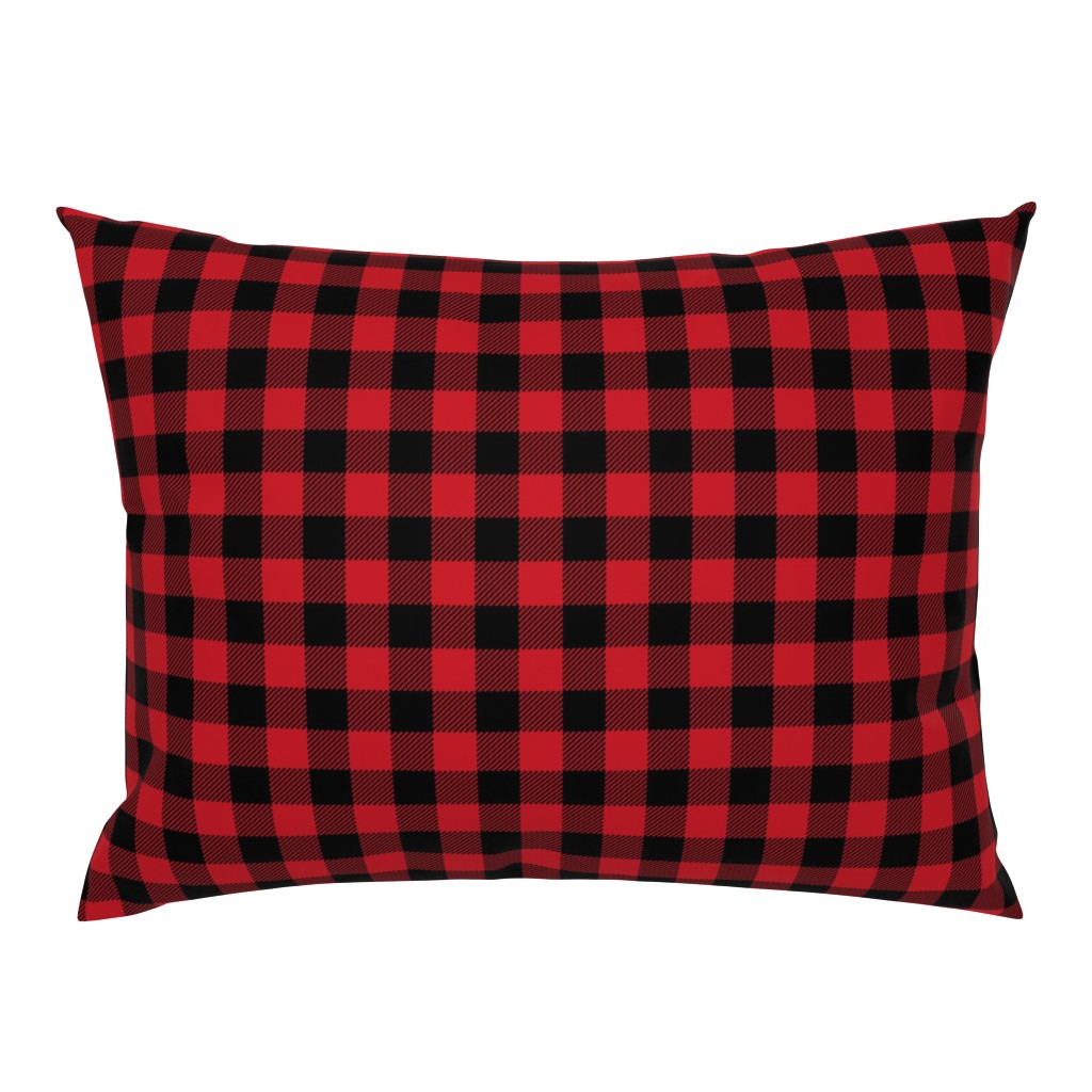 1" buffalo plaid black and red kids cute nursery hunting outdoors camping red and black plaid checks