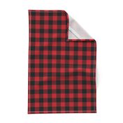 1" buffalo plaid black and red kids cute nursery hunting outdoors camping red and black plaid checks