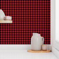 1" buffalo plaid black and red kids cute nursery hunting outdoors camping red and black plaid checks