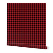 1" buffalo plaid black and red kids cute nursery hunting outdoors camping red and black plaid checks