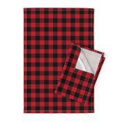 1" buffalo plaid black and red kids cute nursery hunting outdoors camping red and black plaid checks