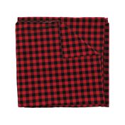 1" buffalo plaid black and red kids cute nursery hunting outdoors camping red and black plaid checks