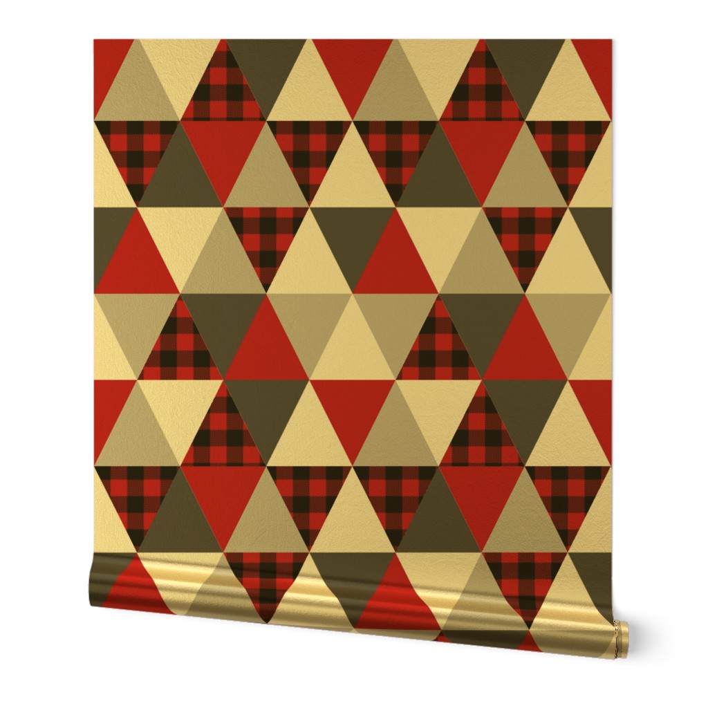 triangle buffalo plaid cheater quilt cute nursery kids boy 