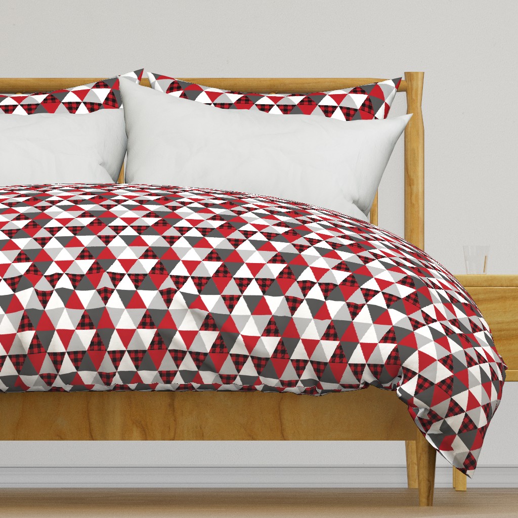 triangle buffalo plaid cheater quilt cute nursery kids boy 