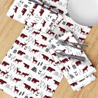 buffalo plaid woodland moose deer bear forest woodland trees camping canada kids