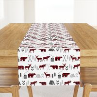 buffalo plaid woodland moose deer bear forest woodland trees camping canada kids