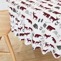 buffalo plaid woodland moose deer bear forest woodland trees camping canada kids