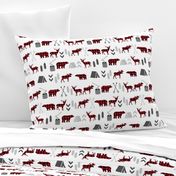 buffalo plaid woodland moose deer bear forest woodland trees camping canada kids