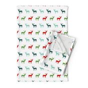 deer silhouette green christmas xmas holiday christmas deer woodland  red and green christmas colors