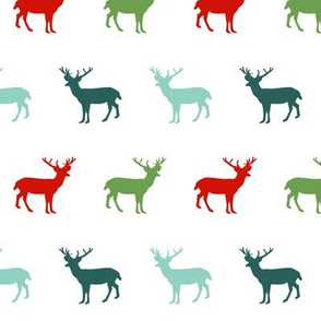 deer silhouette green christmas xmas holiday christmas deer woodland  red and green christmas colors