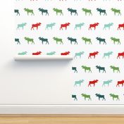 moose green and red christmas moose silhouette simple baby nursery christmas