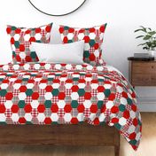 hexagon cheater quilt large hexies christmas holiday xmas hexagons