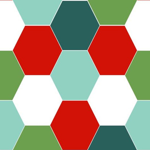 christmas hexagon plaid simple cheater quilt quilting hexies 