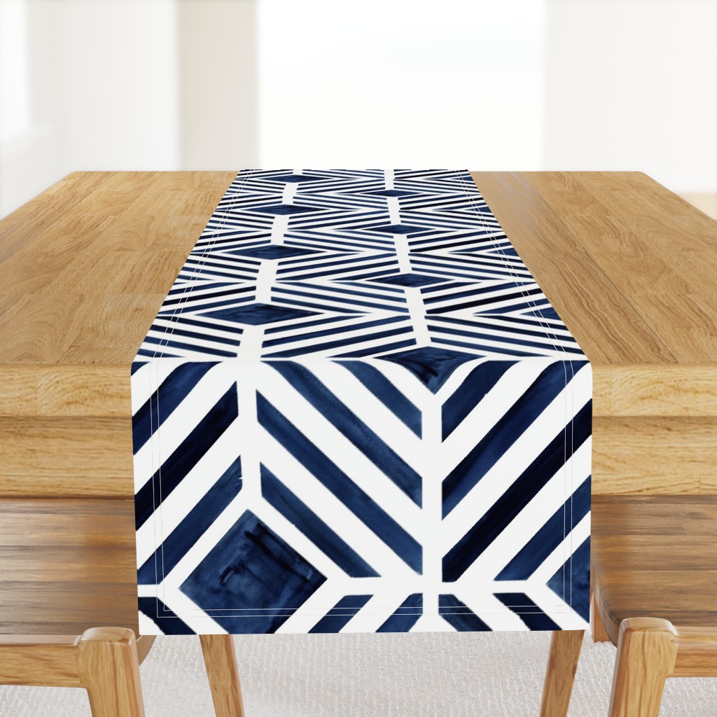 geo stripe indigo