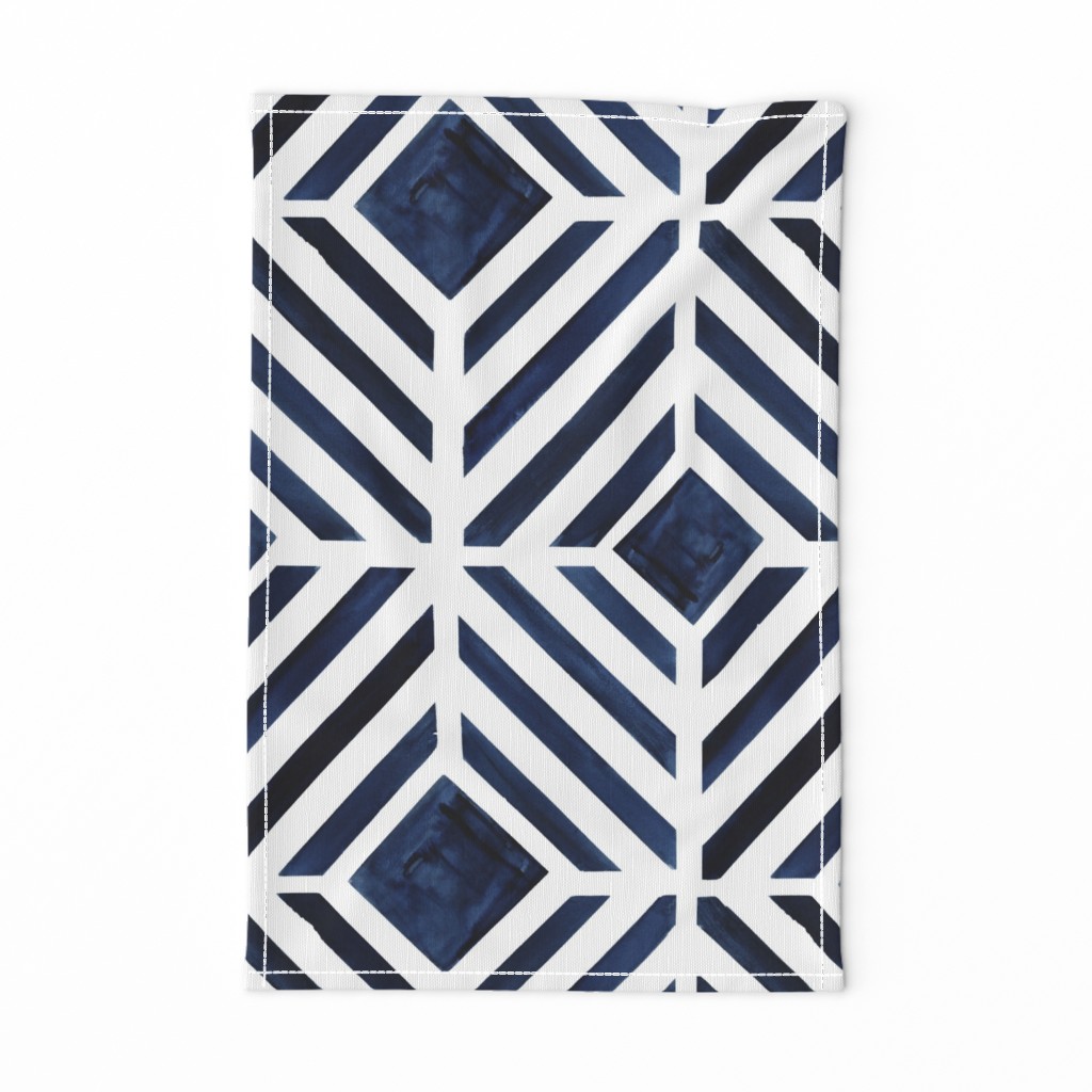 geo stripe indigo