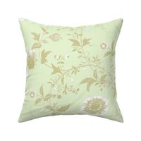 The Dowager's Chinese Room pale gold on basil