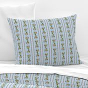 Roses Antique blue stripe