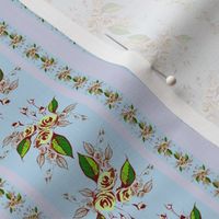 Roses Antique blue stripe